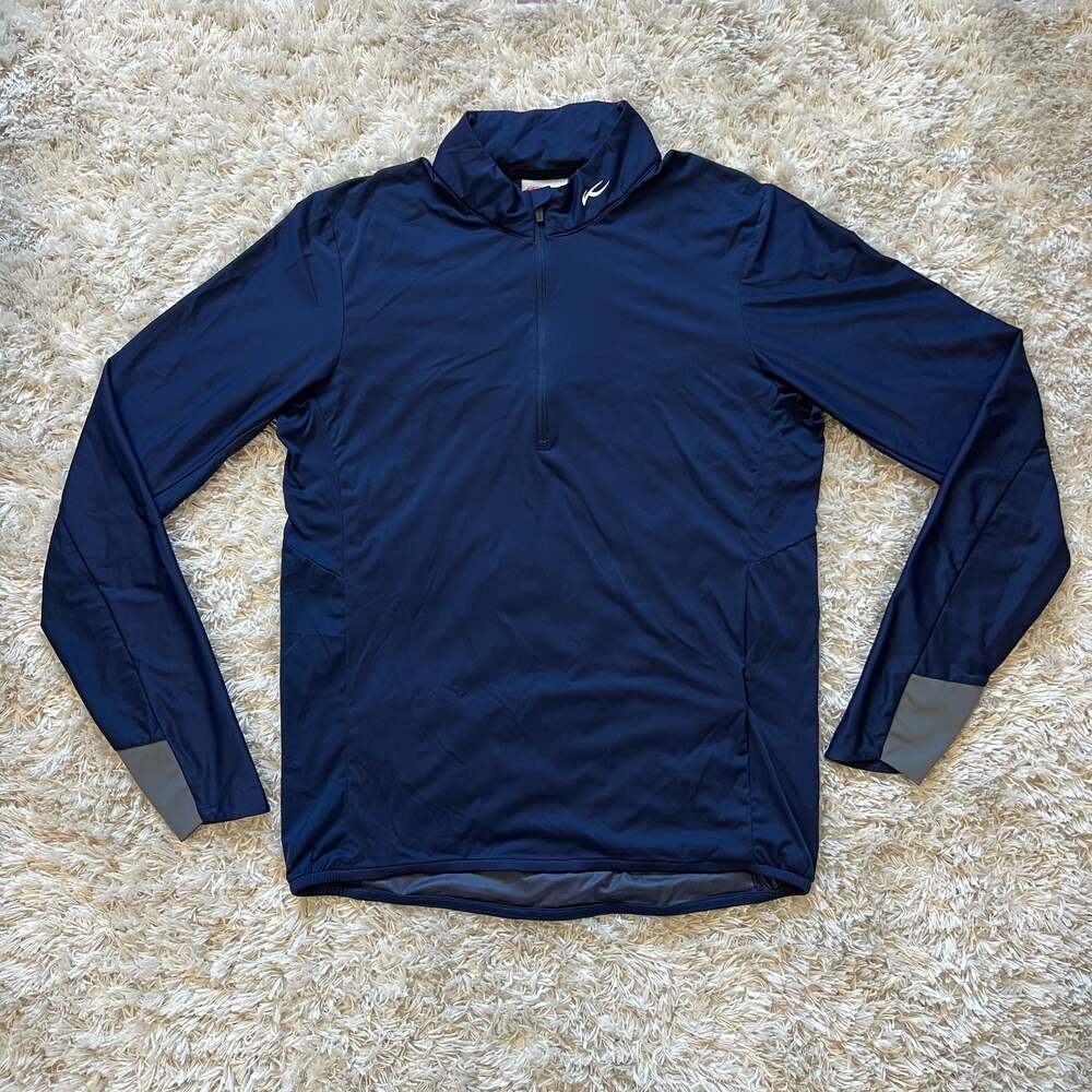 KJUS Men's Dorian Half-Zip Performance Pullover Navy Blue 48/Small